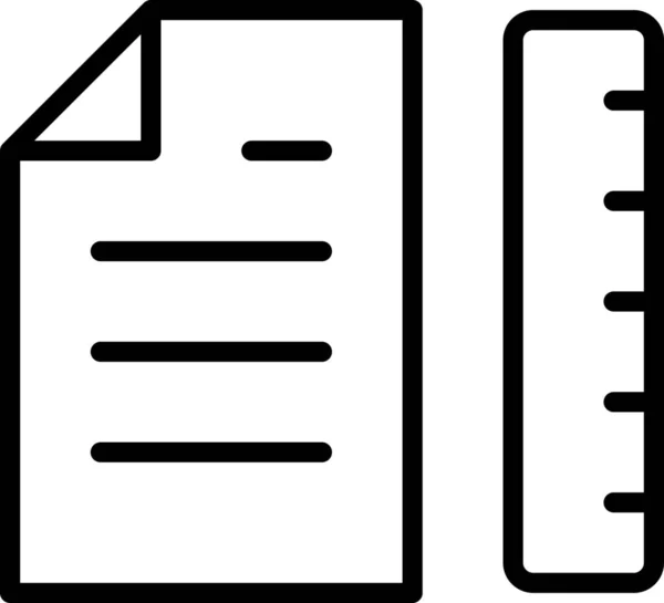 Dokument Datei Messen Symbol Outline Stil — Stockvektor