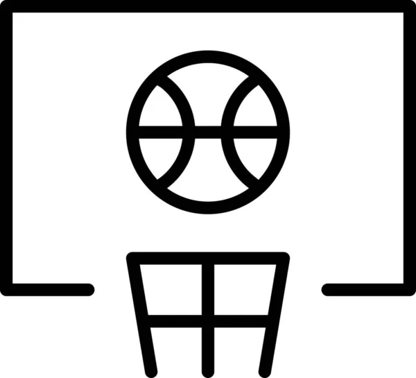 Basketballfeld Netzsymbol Outline Stil — Stockvektor