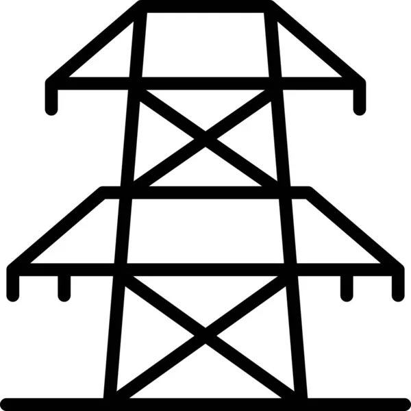 Ηλεκτρικό Υψηλής Γραμμής Εικονίδιο Στυλ Περίγραμμα — Διανυσματικό Αρχείο