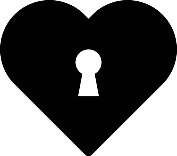 Ikona Srdce Dírka Stylu Solid — Stockový vektor