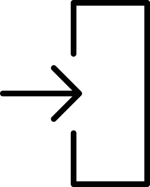 Стрелка Введите Значок Заливки Стиле Outline — стоковый вектор