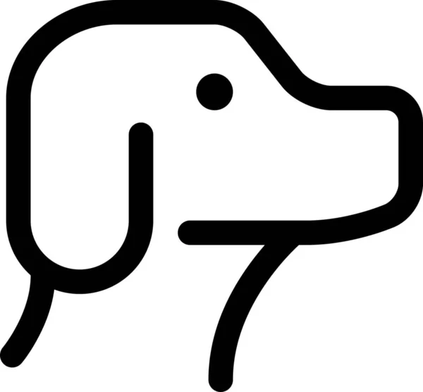 Dier Hond Gezicht Pictogram Omtrek Stijl — Stockvector