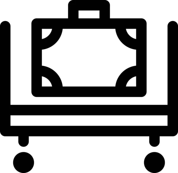 略带风貌的行李推车酒店图标 — 图库矢量图片