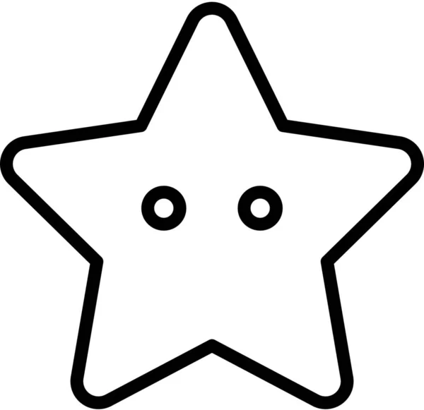 Икона Морской Звезды Стиле Абрис — стоковый вектор