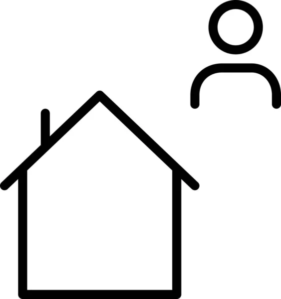 Building Home House Icon Outline Style — Stock Vector