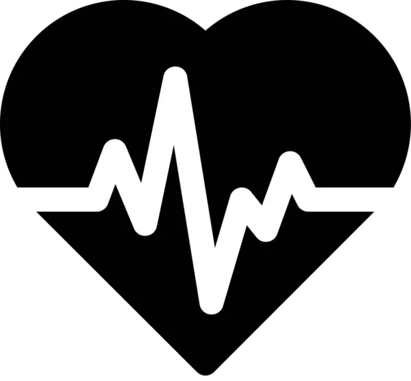 Herz Kardiologie Gesundheits Ikone Soliden Stil — Stockvektor