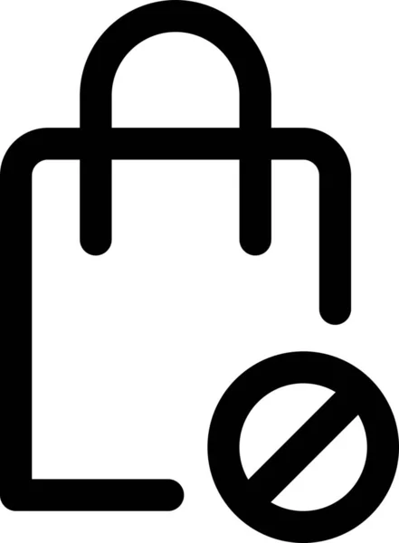 Tasche Blockiert Fehlersymbol Outline Stil — Stockvektor