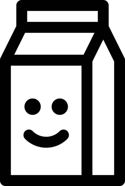 纸板箱奶类图标 轮廓风格 — 图库矢量图片