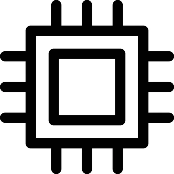 Chip Circuit Cpu Symbol Outline Stil — Stockvektor