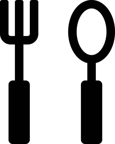 Значок Виделки Їжі Столові Прибори Суцільному Стилі — стоковий вектор