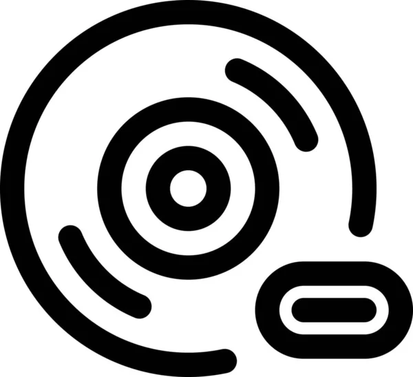 Audio Disc Symbol Outline Stil — Stockvektor