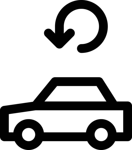 Auto Auto Herhalen Pictogram Contouren Stijl — Stockvector