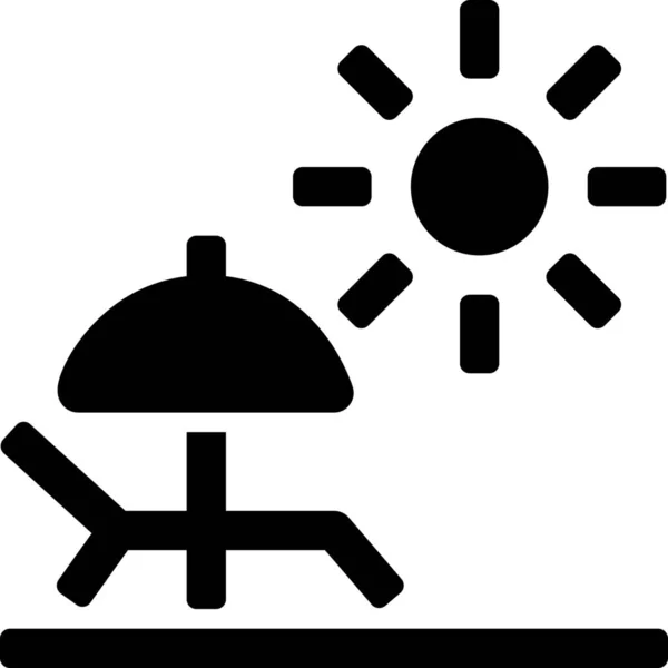 Іконка Літнього Сонця Суцільному Стилі — стоковий вектор