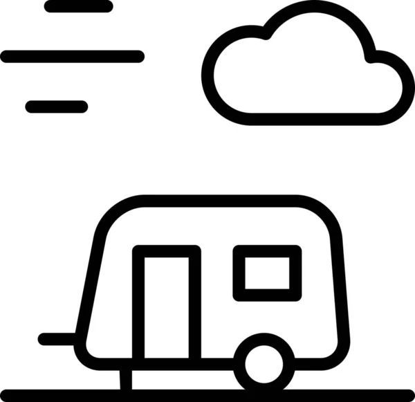 Camp Cloud Home Icon Outline Style — Stock Vector