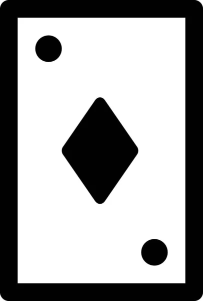 Card Casino Diamond Icon Outline Style — Stock Vector