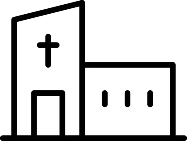 Christliche Ikone Umrissstil Bauen — Stockvektor