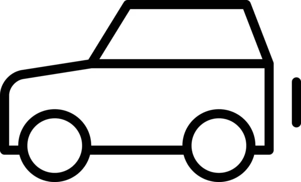 Coche Jalopy Jeep Icono Estilo Esquema — Vector de stock