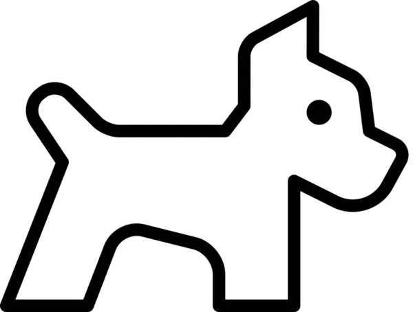 Animal Chien Ami Icône Dans Style Contour — Image vectorielle