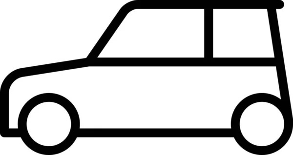 Dojíždět Autem Ikona Hatchback Stylu Osnovy — Stockový vektor