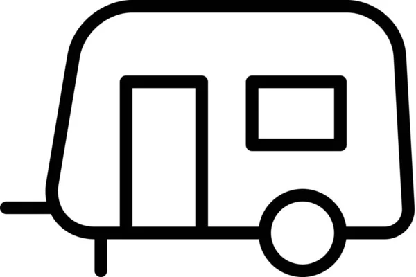 Camper Camping Home Icon Outline Stil — Stockvektor