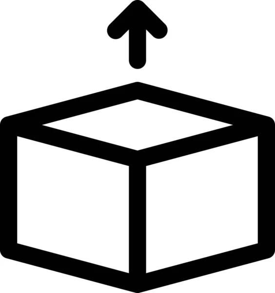 Box Empt Hexahedron Icon Outline Style — 스톡 벡터