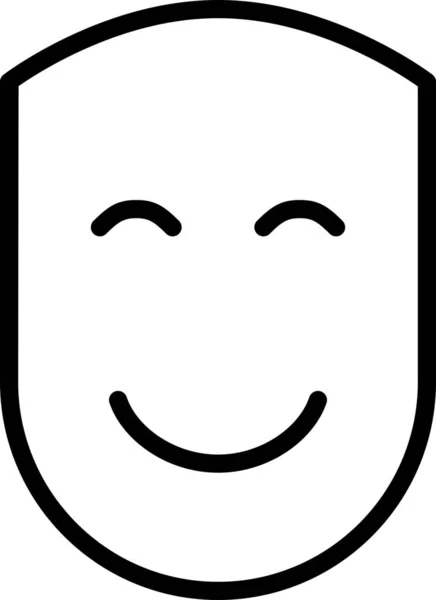 Emotie Gezicht Leuk Pictogram Contouren Stijl — Stockvector