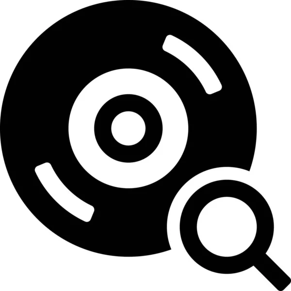 ソリッドスタイルのオーディオCdディスクアイコン — ストックベクタ
