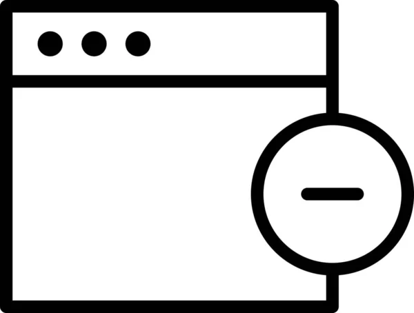 Browser Computer Verwijderen Pictogram Outline Stijl — Stockvector