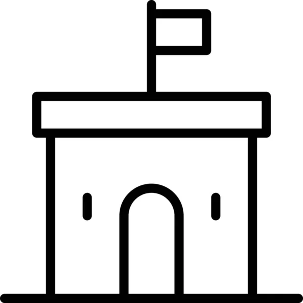 Αρχιτεκτονική Εικονίδιο Σημαία Estate Στυλ Περίγραμμα — Διανυσματικό Αρχείο