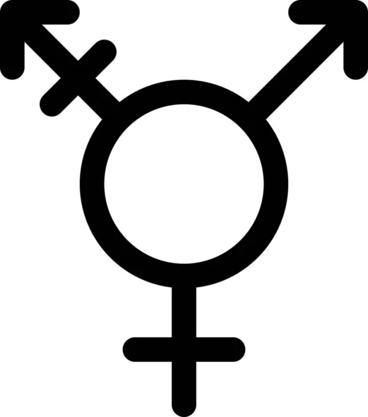Atraksi Ikon Asmara Gender Dalam Gaya Outline - Stok Vektor