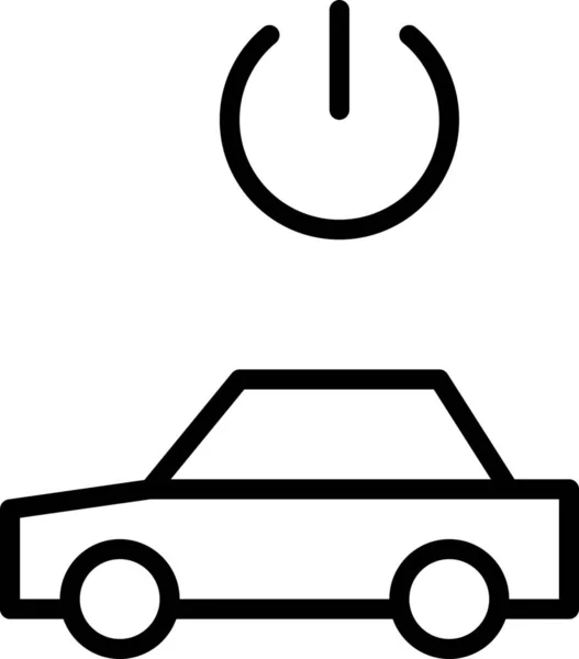 Automobile Car Electric Icon Outline Style — Stock Vector