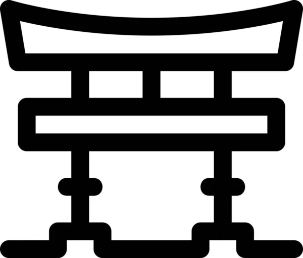 Outline Stilinde Asia Gate Japan Simgesi — Stok Vektör