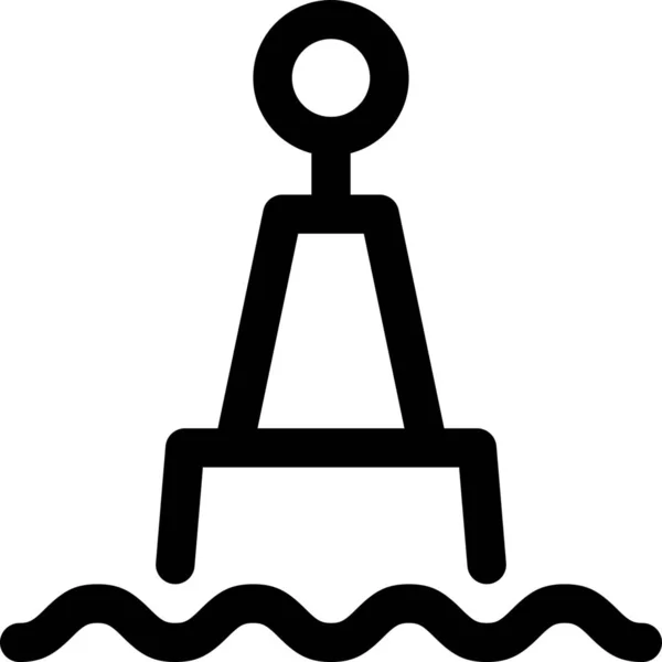 Ankerboje Schwimmer Symbol Outline Stil — Stockvektor