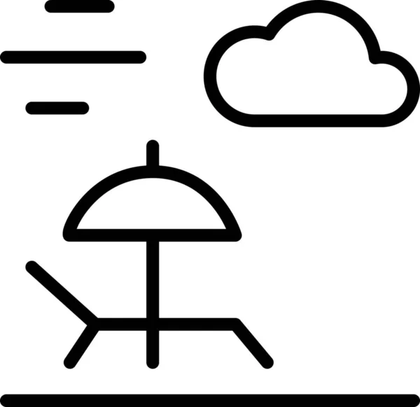 云休息室风暴图标的轮廓风格 — 图库矢量图片