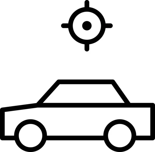 Automóvil Coche Localizado Icono Estilo Del Esquema — Vector de stock