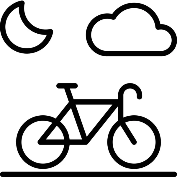 Icône Lecteur Nuage Vélo Dans Style Outline — Image vectorielle