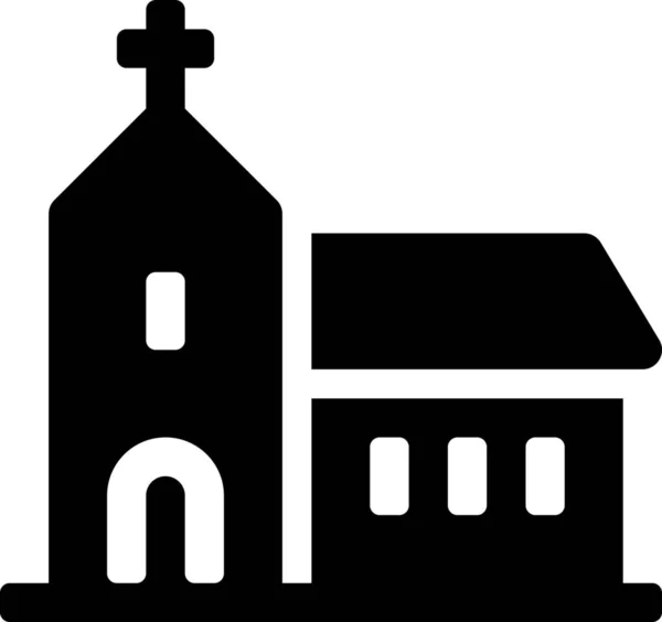 Κτίριο Χριστιανική Εκκλησία Εικόνα Στερεό Στυλ — Διανυσματικό Αρχείο
