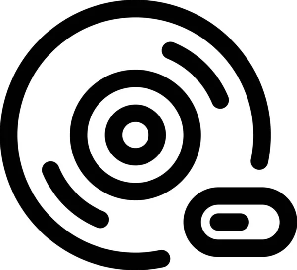 Audio Disc Icon Στυλ Περίγραμμα — Διανυσματικό Αρχείο