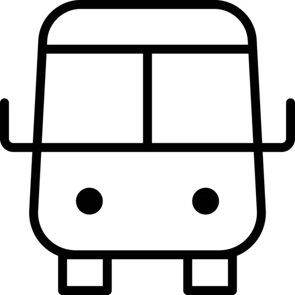 Icono Autobús Frente Gente Estilo Esquema — Vector de stock