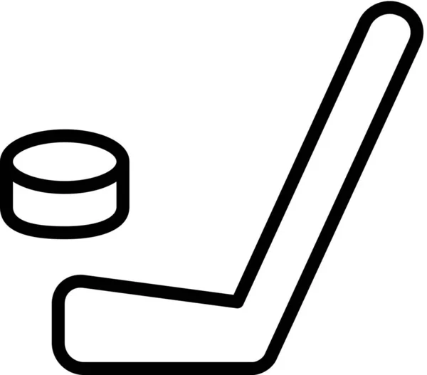 Spel Hockey Olympische Pictogram Contouren Stijl — Stockvector