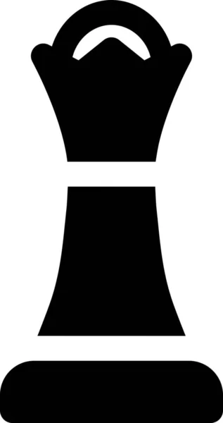 Иконка Настольных Шахмат Твердом Стиле — стоковый вектор