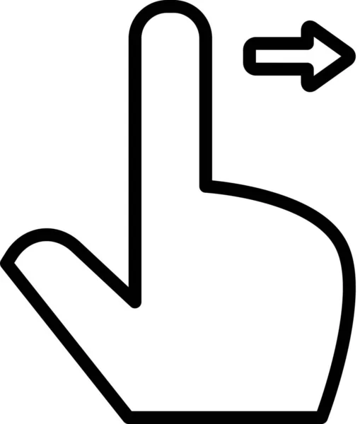 Gest Hand Interaktion Ikon Översikt Stil — Stock vektor