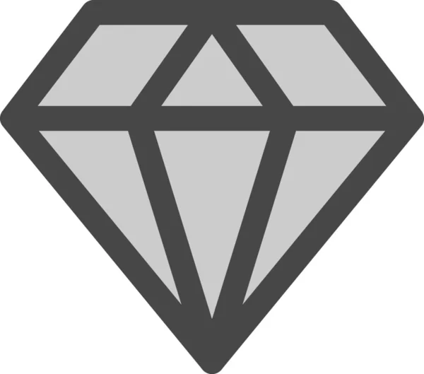 Jóia Diamante Ícone Estilo Esboço Preenchido — Vetor de Stock