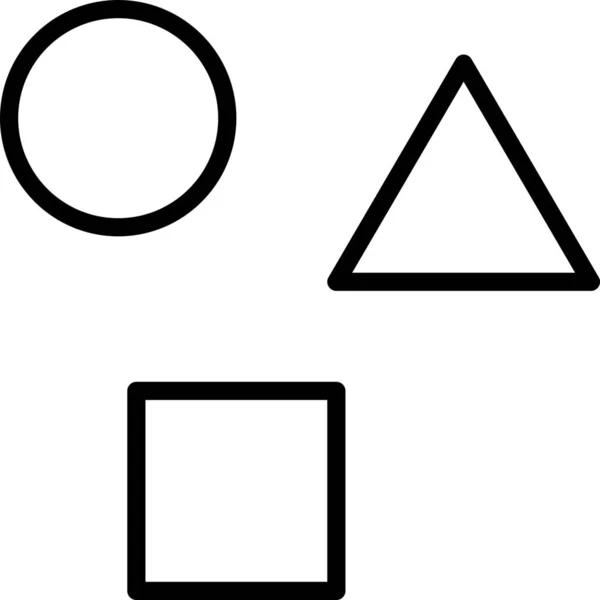 Kreis Geometrische Formen Symbol Outline Stil — Stockvektor