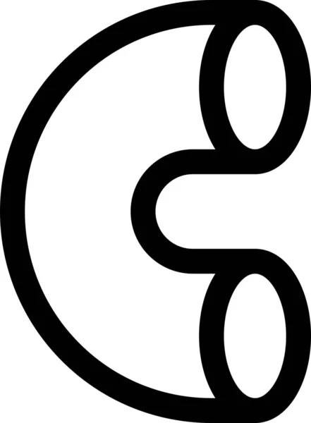 Kreiskurven Symbol Umrissstil Biegen — Stockvektor