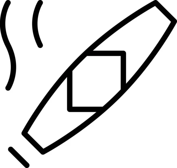 Ikona Doutníkového Kubánského Koníčka Stylu Osnovy — Stockový vektor