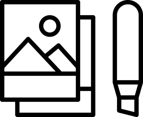 Resalte Icono Marcador Imágenes Estilo Esquema — Vector de stock