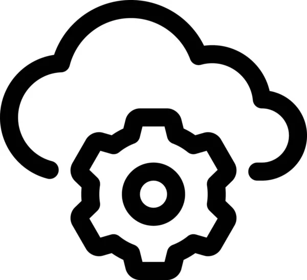 Anpassungen Cloud Computing Symbol Outline Stil — Stockvektor