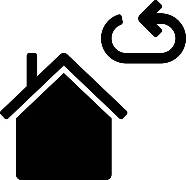 Building Home House Icon Solid Style — Stock Vector