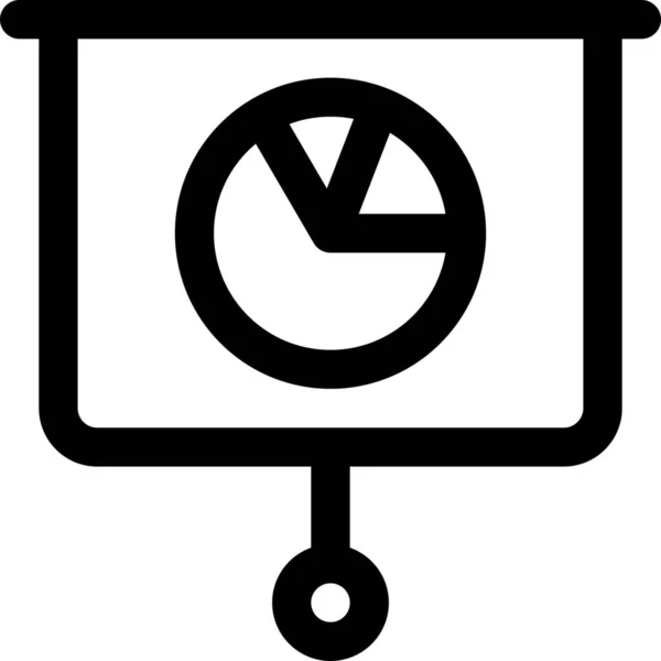 Ikona Datového Koláče Grafu Stylu Osnovy — Stockový vektor
